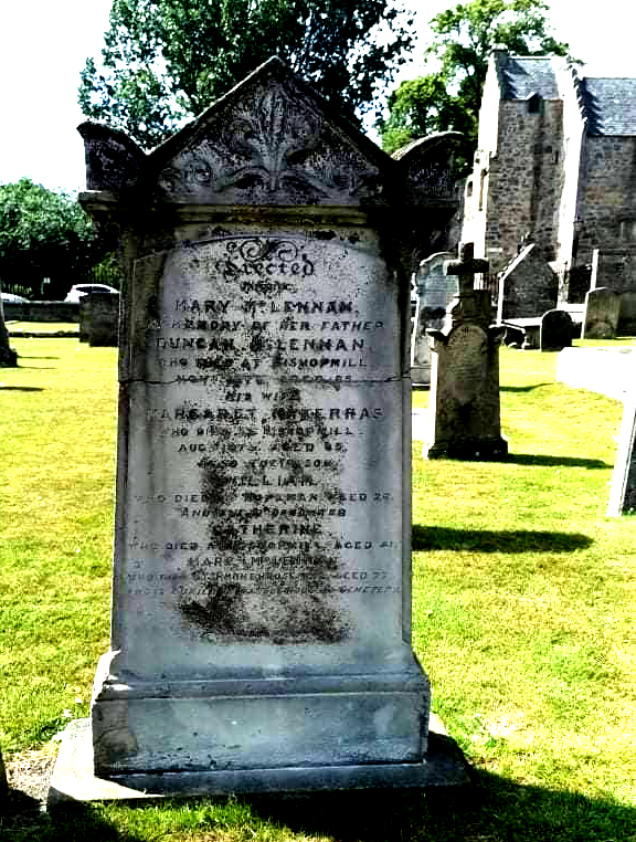 Photo of headstones/Duncan McLennan d1865 hdstn Elgin Cathedral yd